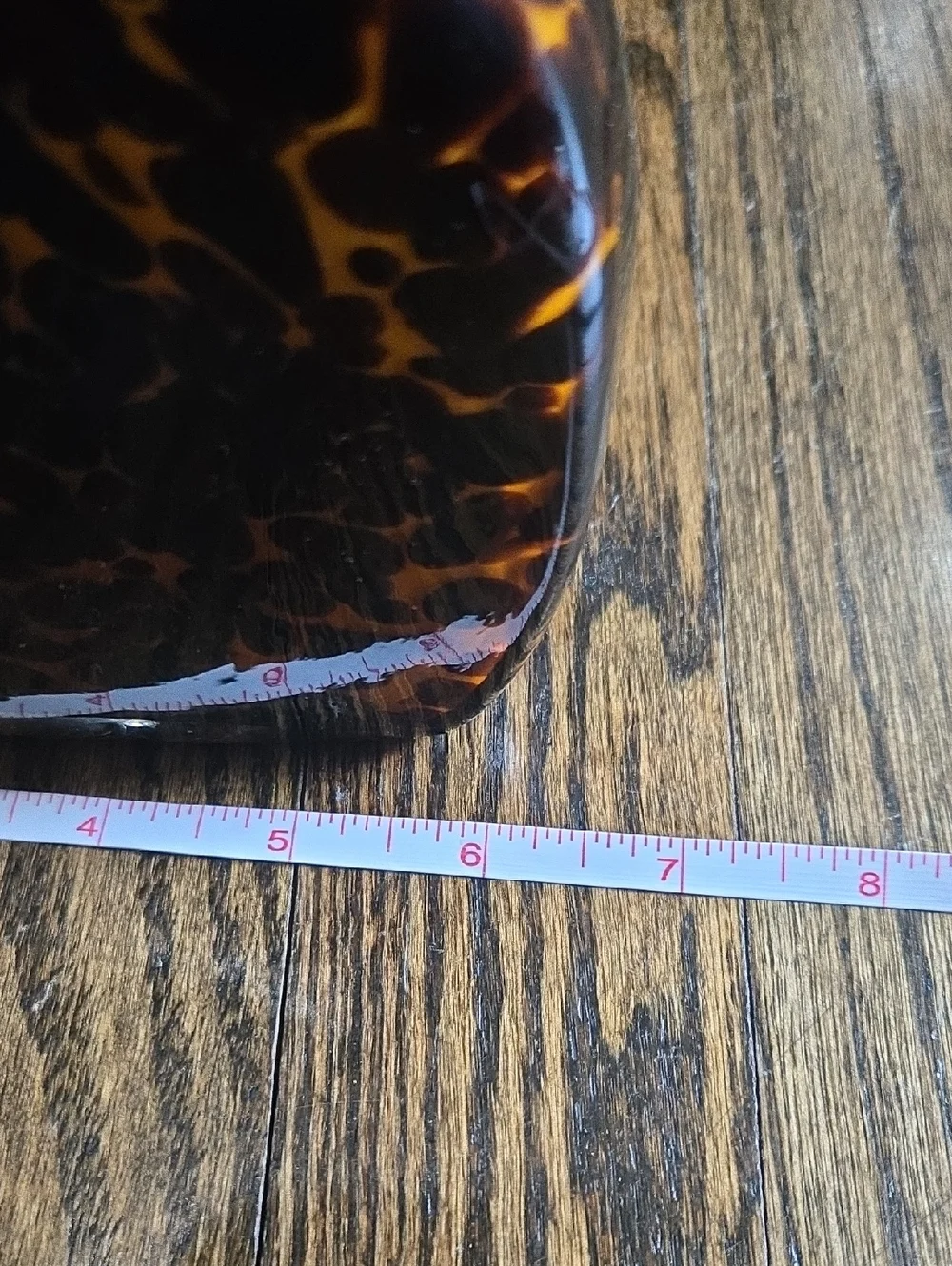 Vintage Murano Glass Purse Vase Leopard Tortoise